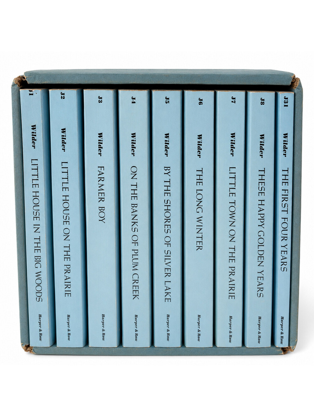 Little House On The Prairie 1971 Blue Box 9 PB Books Laura Ingalls Wilder Vtg